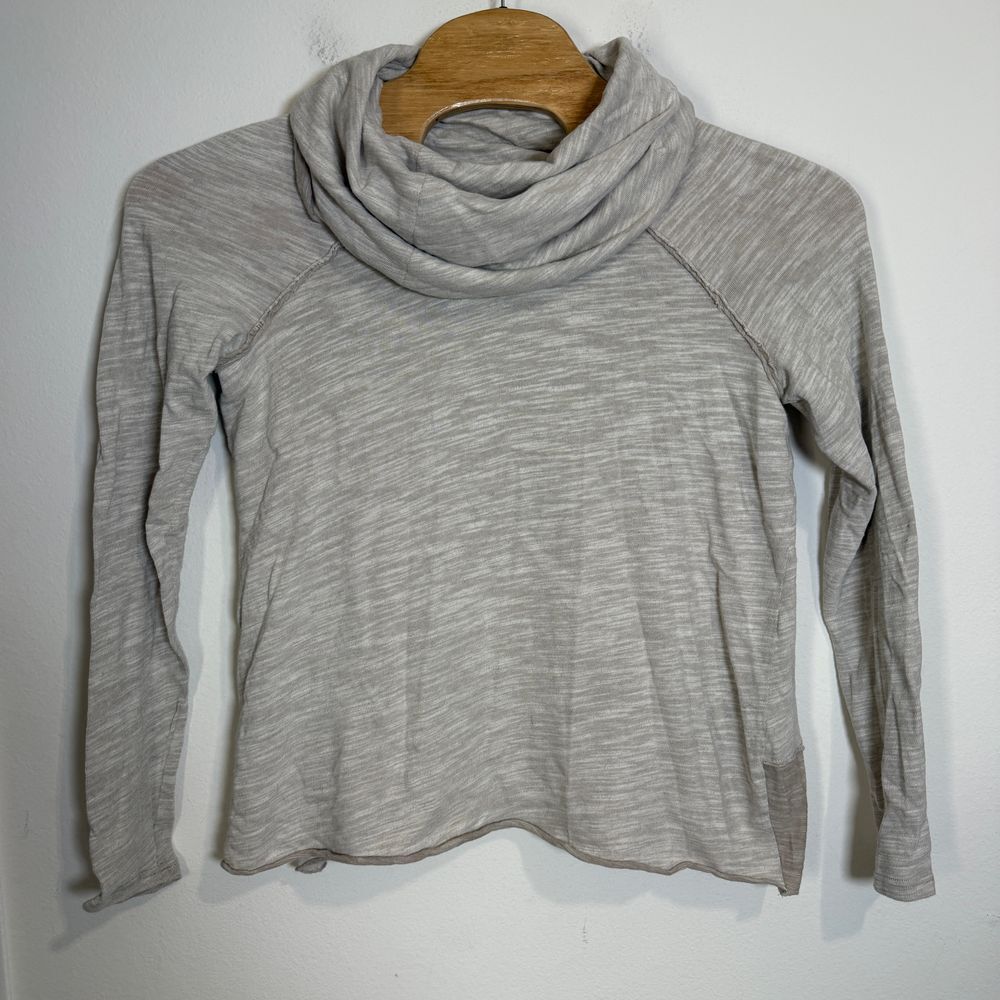 FP Beach Cowl Neck Pullover Top Long‎ Sleeve Comfy Casual Heathered Gray OS